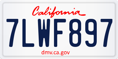 CA license plate 7LWF897