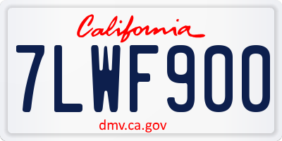 CA license plate 7LWF900