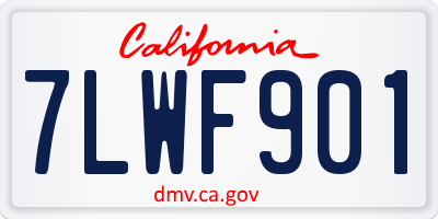 CA license plate 7LWF901