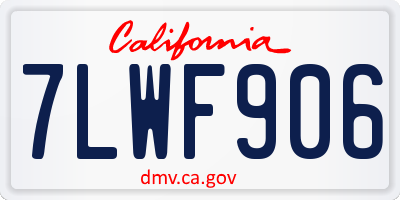 CA license plate 7LWF906