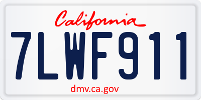 CA license plate 7LWF911