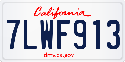 CA license plate 7LWF913