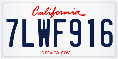 CA license plate 7LWF916