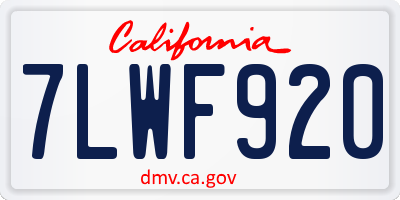 CA license plate 7LWF920