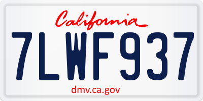 CA license plate 7LWF937