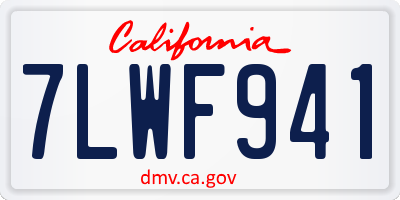 CA license plate 7LWF941