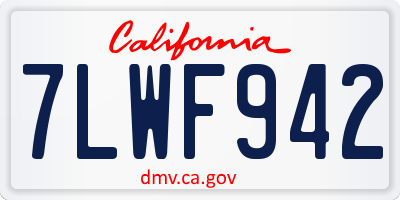 CA license plate 7LWF942