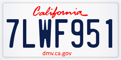 CA license plate 7LWF951