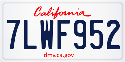CA license plate 7LWF952
