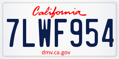 CA license plate 7LWF954