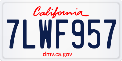 CA license plate 7LWF957