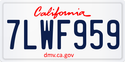 CA license plate 7LWF959