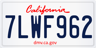 CA license plate 7LWF962
