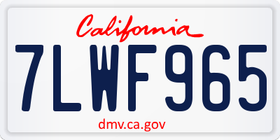 CA license plate 7LWF965