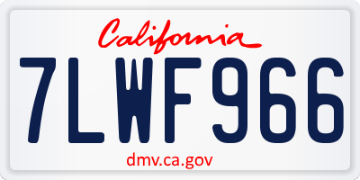 CA license plate 7LWF966