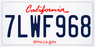 CA license plate 7LWF968