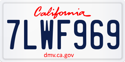 CA license plate 7LWF969