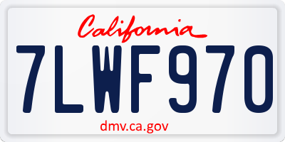 CA license plate 7LWF970