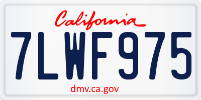 CA license plate 7LWF975