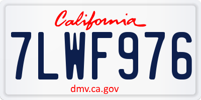 CA license plate 7LWF976