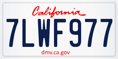 CA license plate 7LWF977