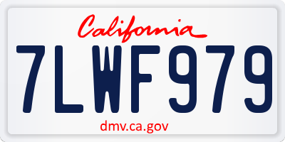CA license plate 7LWF979