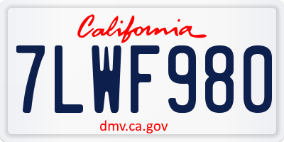 CA license plate 7LWF980