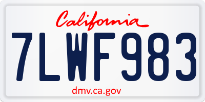 CA license plate 7LWF983