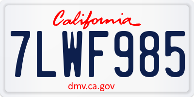 CA license plate 7LWF985