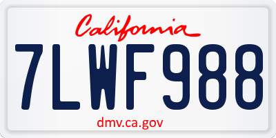 CA license plate 7LWF988