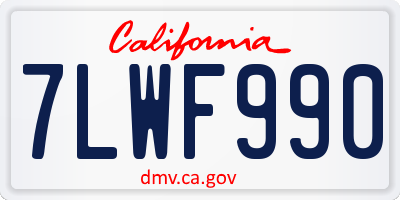 CA license plate 7LWF990
