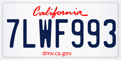 CA license plate 7LWF993
