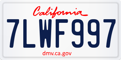 CA license plate 7LWF997