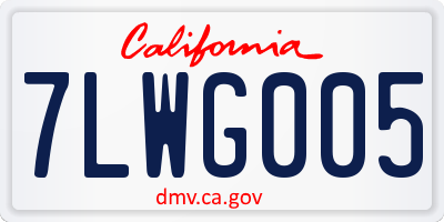 CA license plate 7LWG005