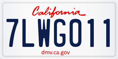CA license plate 7LWG011