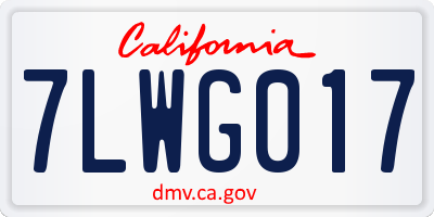 CA license plate 7LWG017