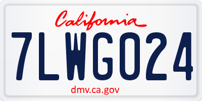 CA license plate 7LWG024
