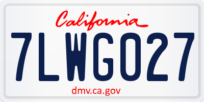 CA license plate 7LWG027