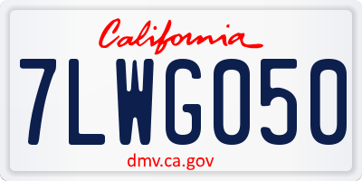 CA license plate 7LWG050