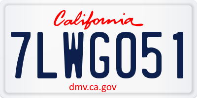 CA license plate 7LWG051