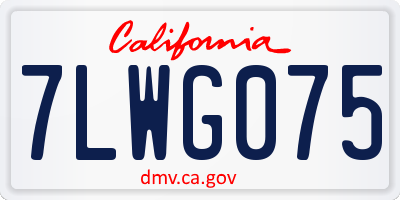 CA license plate 7LWG075