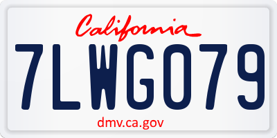 CA license plate 7LWG079