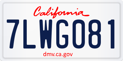 CA license plate 7LWG081