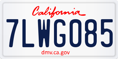 CA license plate 7LWG085