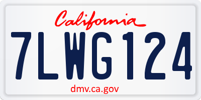 CA license plate 7LWG124