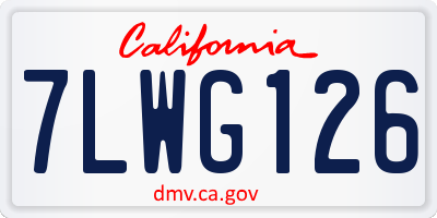 CA license plate 7LWG126