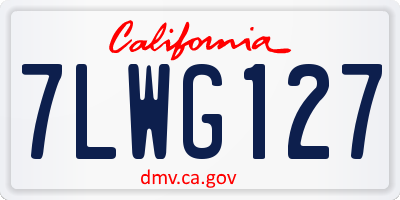 CA license plate 7LWG127