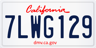 CA license plate 7LWG129