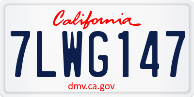 CA license plate 7LWG147