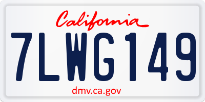 CA license plate 7LWG149